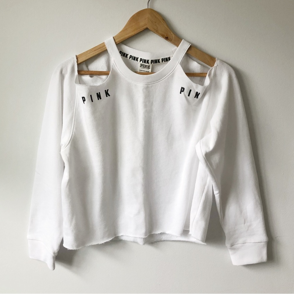 ✨NWT✨ VS PINK ‘Cold Shoulder’ Sweatshirt